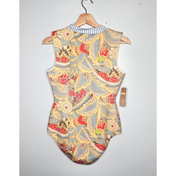 SEEA Lido Surf Suit Women's Large One Piece Swimsuit Beach Boho Retro V-Neck NWT - Picture 4 of 8